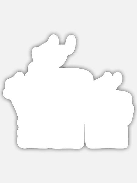 - Sticker size S (10 x 10 cm) - white matte