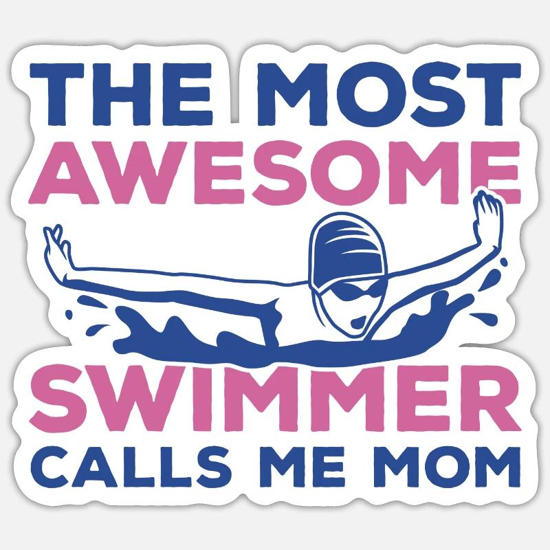 Schwimmer Mutter Sticker Größe S (10 x 10 cm)
