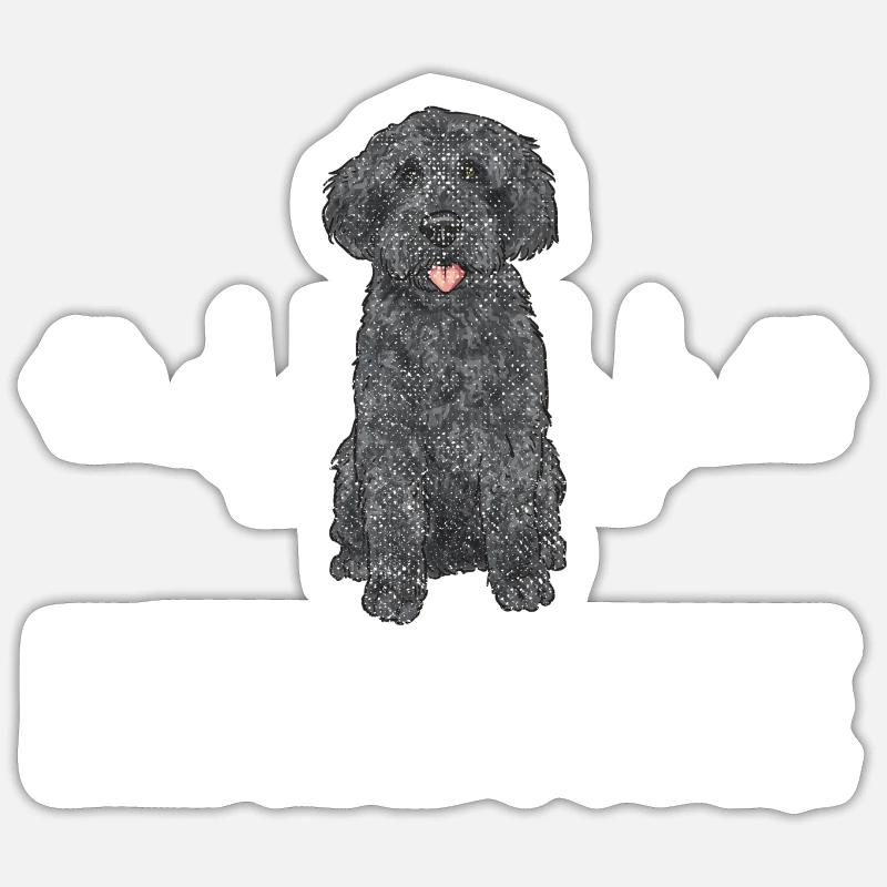 Labradoodle Chien - Sticker taille S (10 x 10 cm) - blanc mat