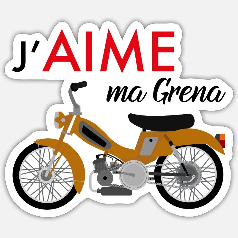 J'aime Ma Grena - Sticker taille S (10 x 10 cm) - blanc mat