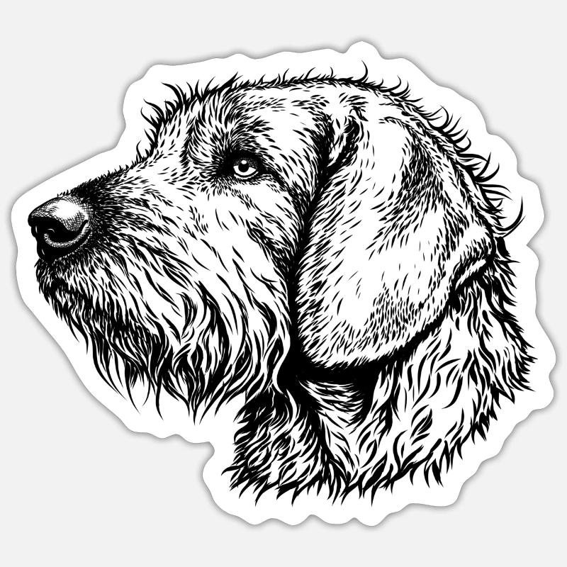 Styrian Bracke Portrait - Sticker taille S (10 x 10 cm) - blanc mat