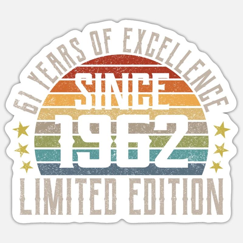 Limited Edition 1962 Geschenk Zum 61. Geburtstag Sticker Größe S (10 x 10 cm)