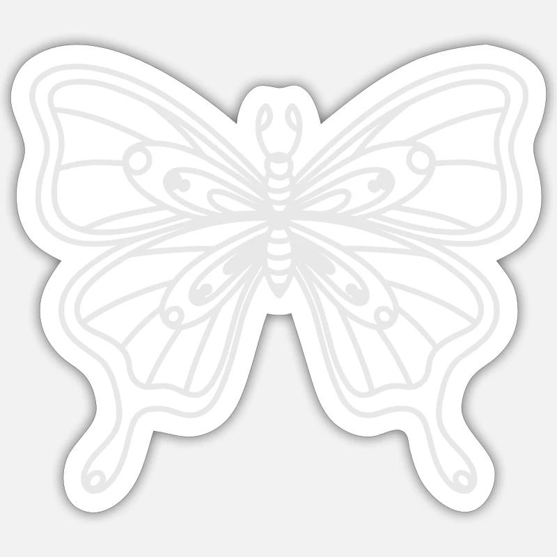 Papillon - Sticker taille S (10 x 10 cm) - blanc mat