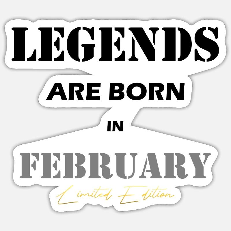 Février Legends Gift noir - Sticker taille S (10 x 10 cm) - blanc mat
