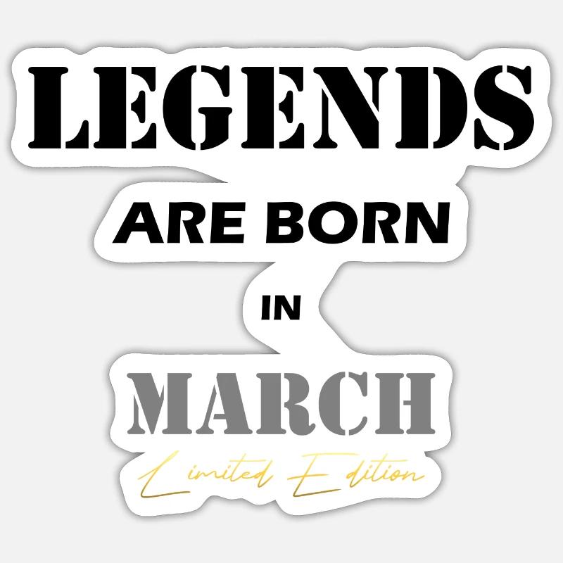 March Legends Geschenk black Sticker Größe S (10 x 10 cm)