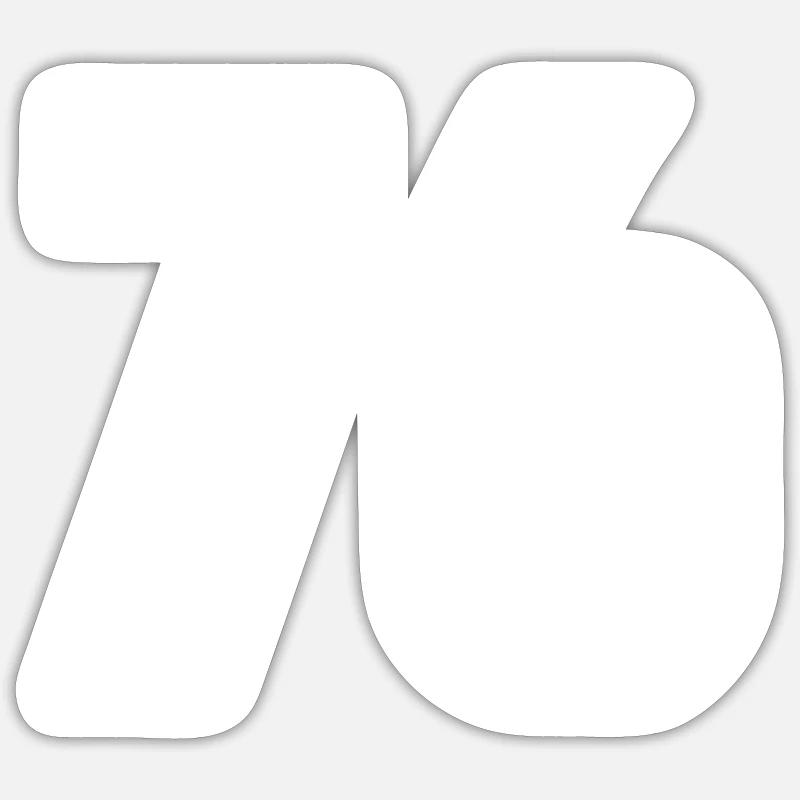 76 Maillot numéro - Sticker taille S (10 x 10 cm) - blanc mat