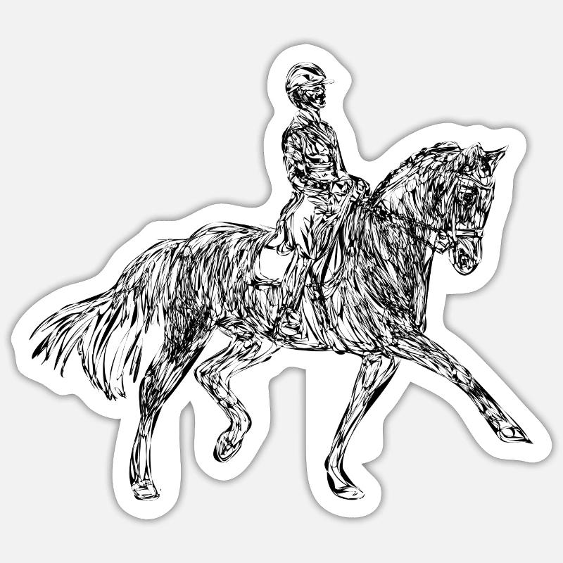 Pferd - Sticker Größe S (10 x 10 cm) - Mattweiß
