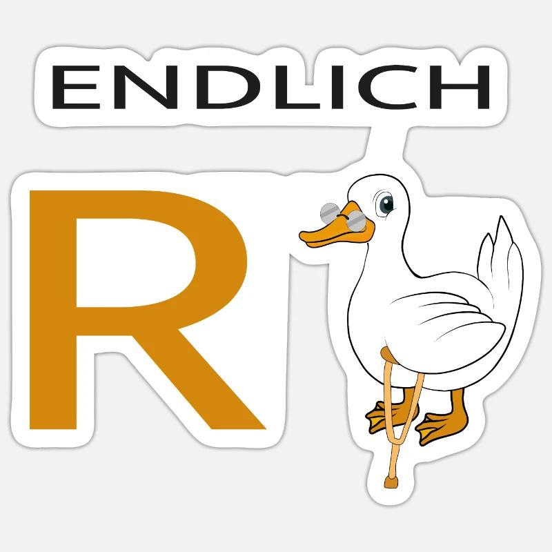 Endlich Rente Ente - Sticker Größe S (10 x 10 cm) - Mattweiß