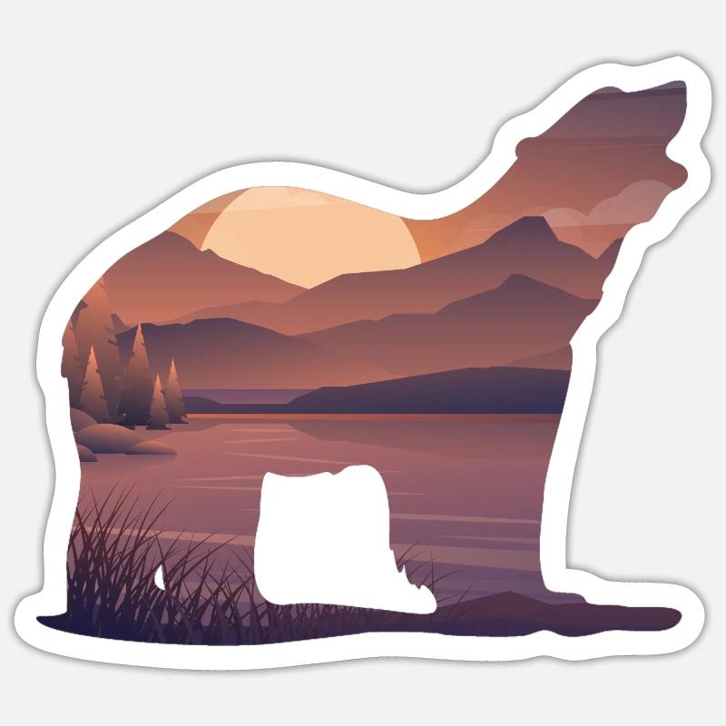 Ours - Sticker taille S (10 x 10 cm) - blanc mat