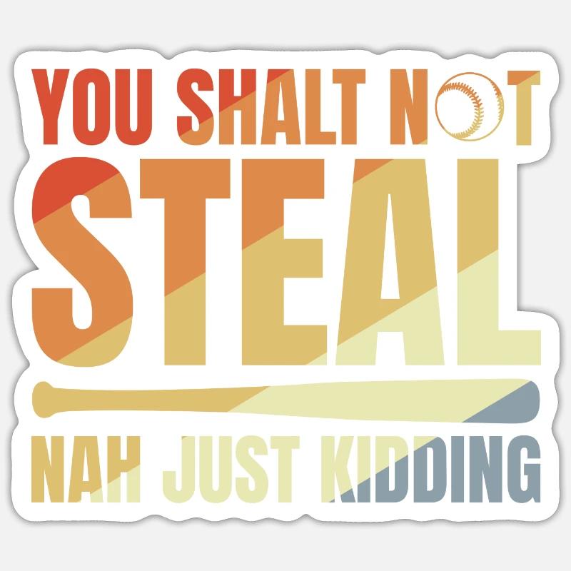 Baseball Witz - Sticker Größe S (10 x 10 cm) - Mattweiß