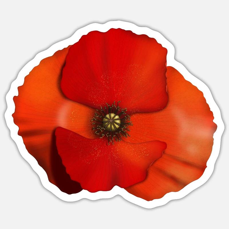 Mohnblume Blüte - Sticker Größe S (10 x 10 cm) - Mattweiß