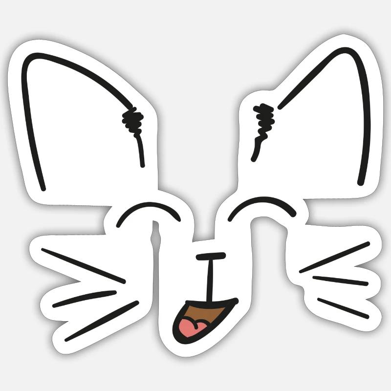 Chat heureux - Sticker taille S (10 x 10 cm) - blanc mat