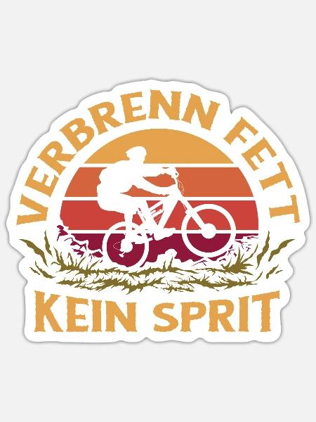 Fahrrad fahren Umweltschutz Sprit sparen Sport - Sticker Größe S (10 x 10 cm) - Mattweiß