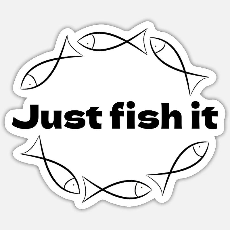 Just fish it - Sticker taille S (10 x 10 cm) - blanc mat