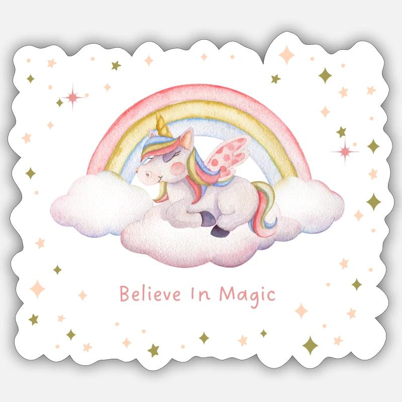Unicorn - Sticker Größe S (10 x 10 cm) - Mattweiß