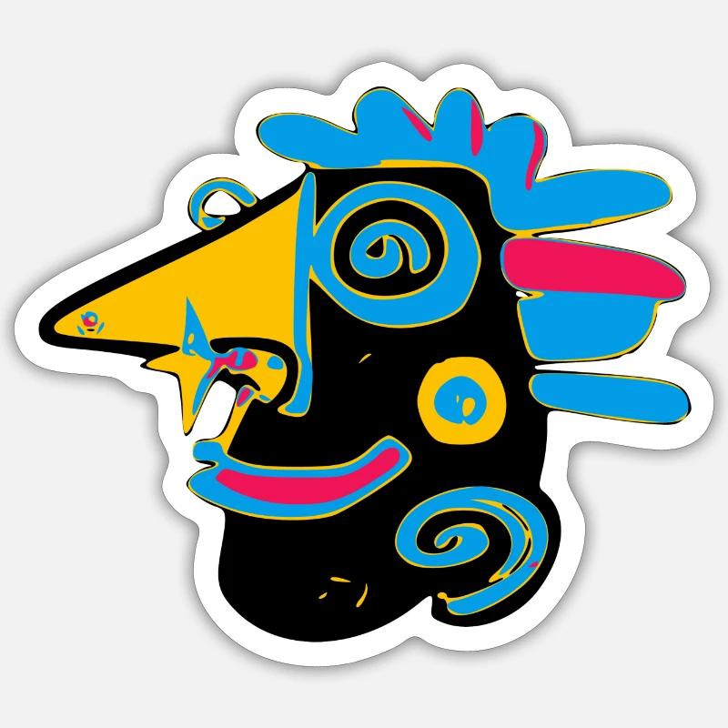 Doubi le personnage irréel - Sticker taille S (10 x 10 cm) - blanc mat