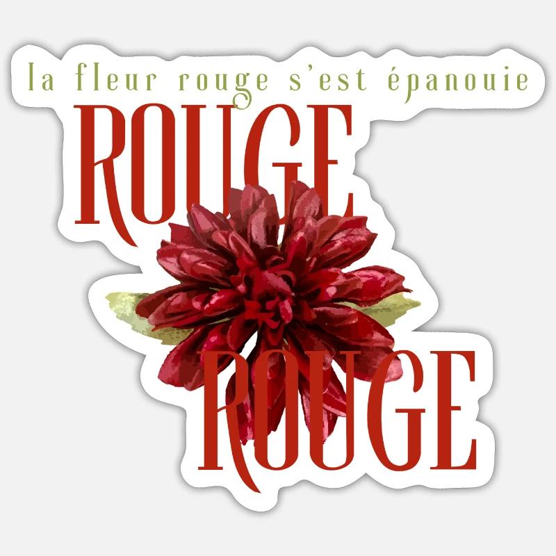 La fleur rouge - Sticker taille S (10 x 10 cm) - blanc mat