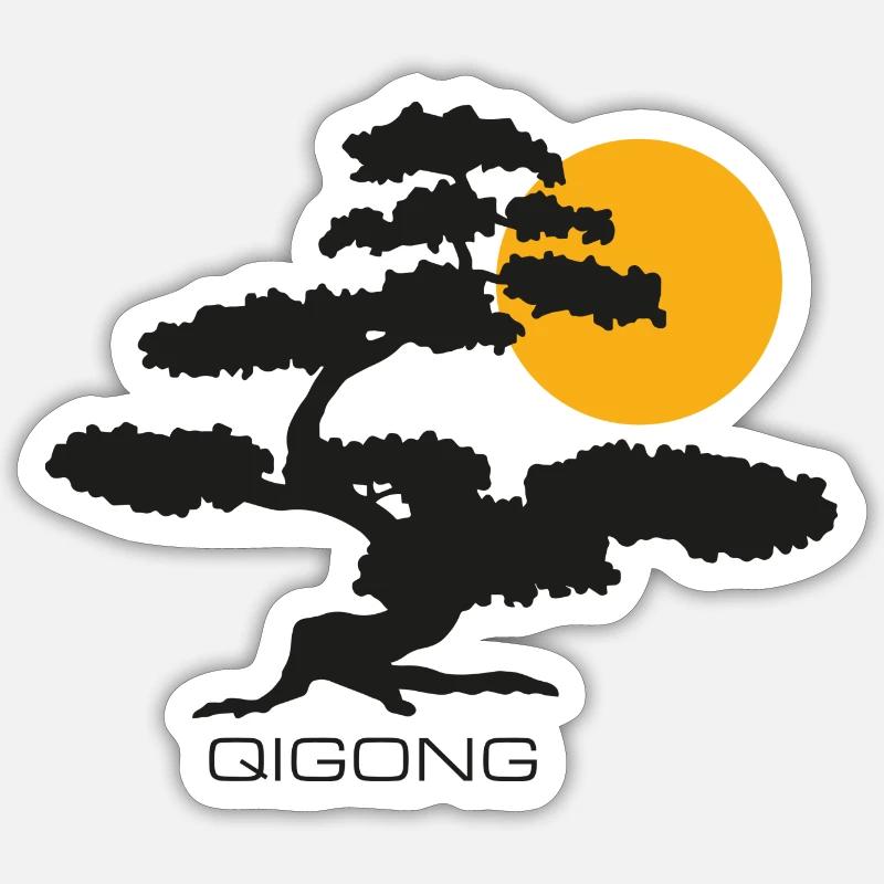 Qigong Tree - Sticker size S (10 x 10 cm) - white matte