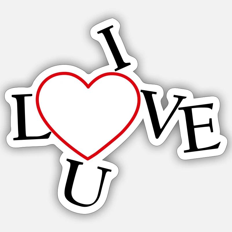 Ich liebe dich... Sticker Größe S (10 x 10 cm)