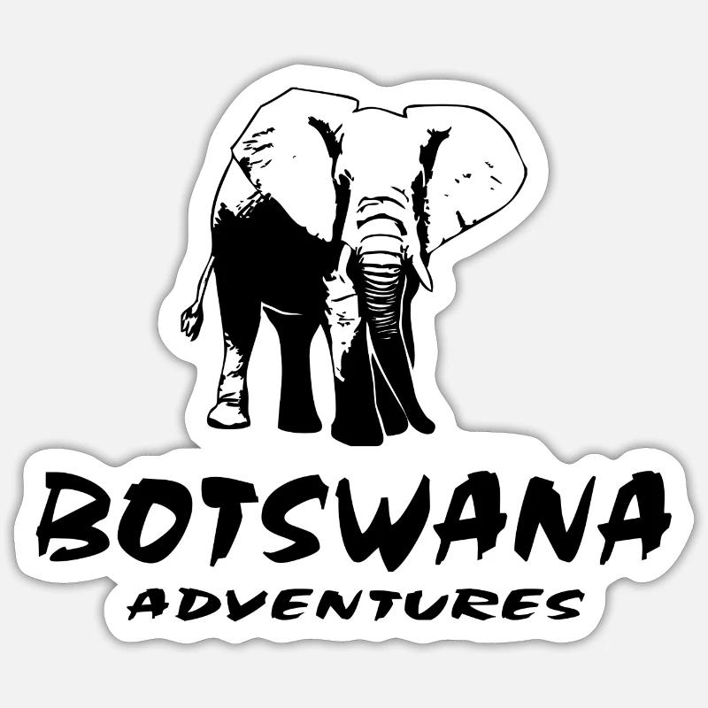 Botswana - Elefant - Sticker Größe S (10 x 10 cm) - Mattweiß