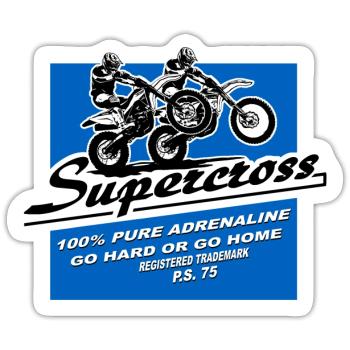 Supercross - Moto Cross - Motocross - Sticker size S (10 x 10 cm) - white matte - Front
