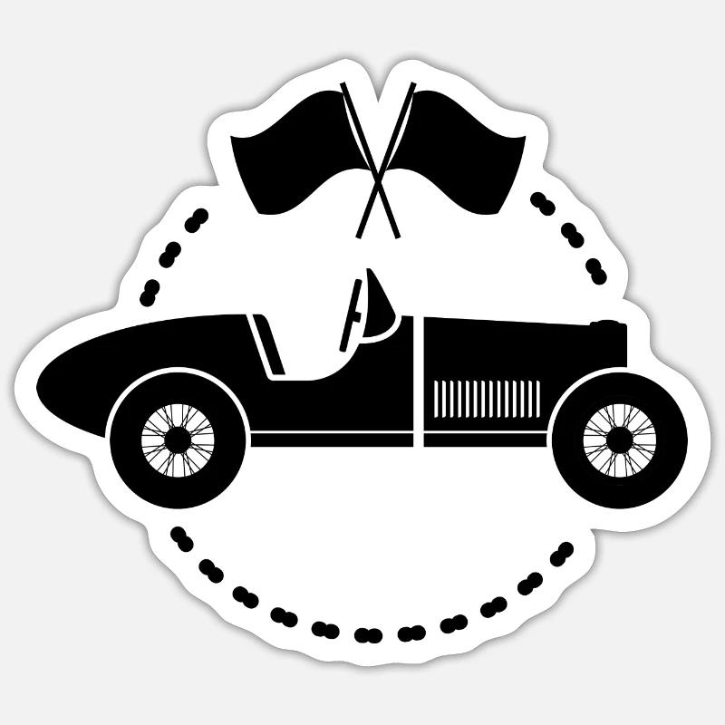 Oldtimer - Auto Nostalgisch Vehicles - Sticker size S (10 x 10 cm) - white matte