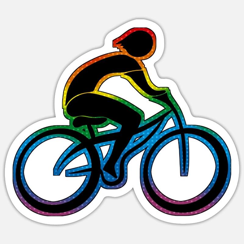 Radfahrer - Sticker Größe S (10 x 10 cm) - Mattweiß