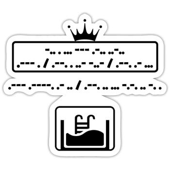 T shirt Désolé je peux pas j'ai piscine morse - Sticker taille S (10 x 10 cm) - blanc mat - Devant