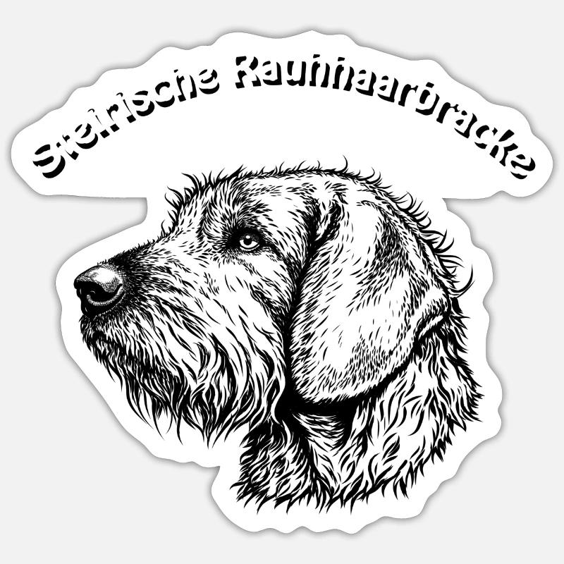 Styrian Bracke Portrait - Sticker taille S (10 x 10 cm) - blanc mat