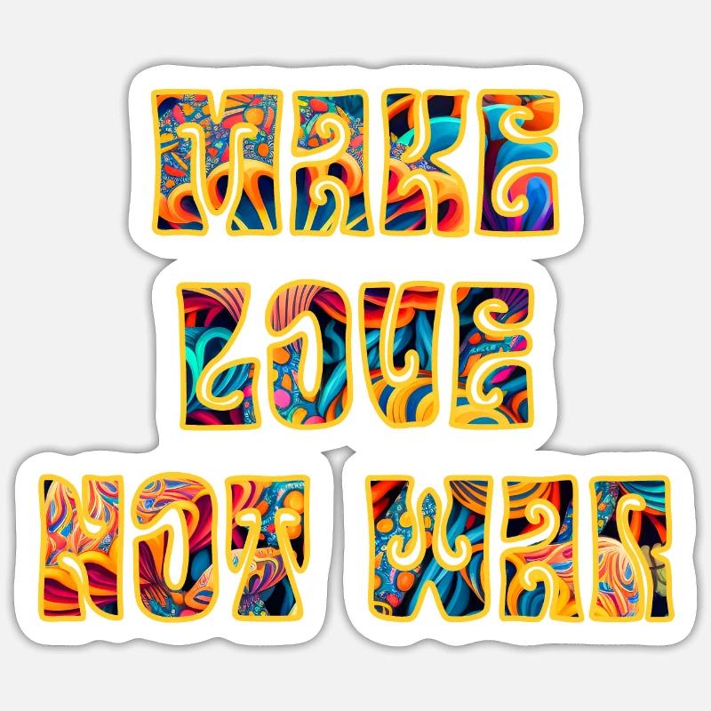 make love not war mushroom - Sticker size S (10 x 10 cm) - white matte
