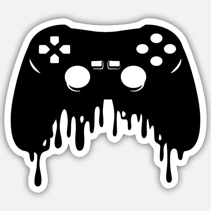 Game Controller - Sticker Größe S (10 x 10 cm) - Mattweiß