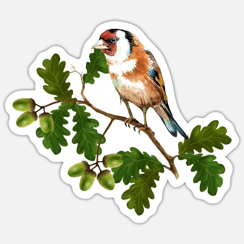 Oiseau coloré - Sticker taille S (10 x 10 cm) - blanc mat