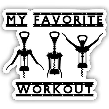 My favorite workout - fit mach mit - Sticker size S (10 x 10 cm) - white matte - Front