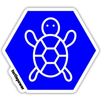 Die Schildkröte - Sticker Größe S (10 x 10 cm) - Mattweiß - Vorne