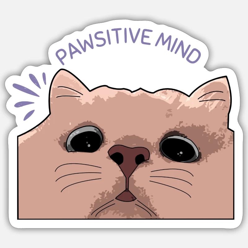 Pawsitive Mind - Sticker Größe S (10 x 10 cm) - Mattweiß