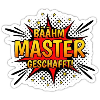 Master Level Complete Masterabschluss Geschenk - Sticker Größe S (10 x 10 cm) - Mattweiß - Vorne