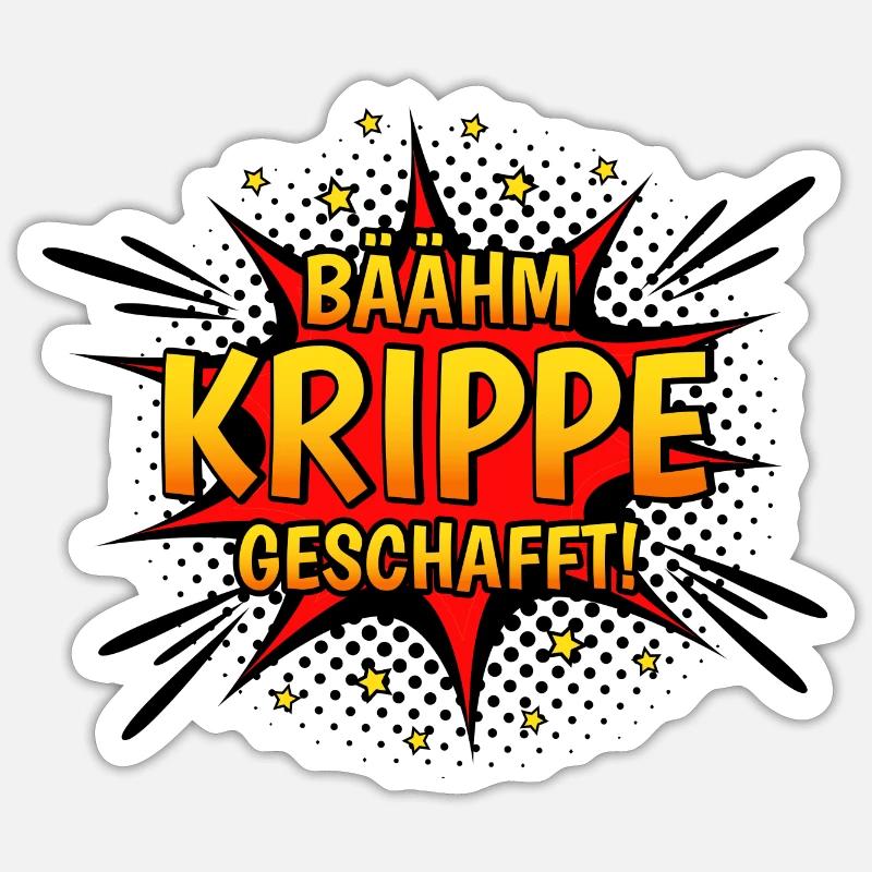 Kinderkrippe Geschafft Krippe Geschafft Sticker Größe S (10 x 10 cm)