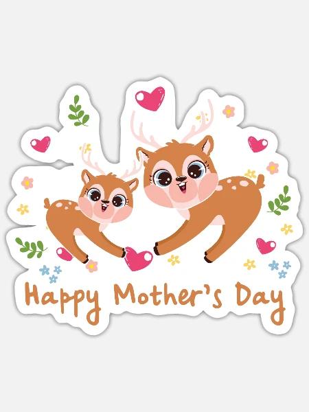 happy Mothersday - Sticker Größe S (10 x 10 cm) - Mattweiß