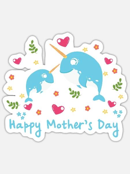 happy Mothersday - Sticker Größe S (10 x 10 cm) - Mattweiß