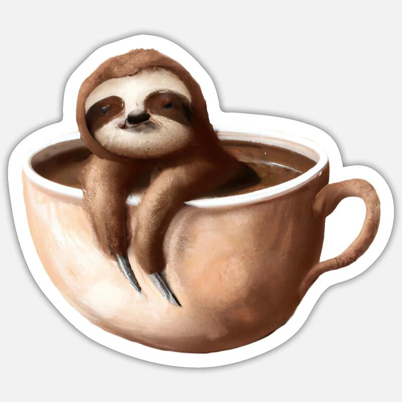 Slothee - Sticker Größe S (10 x 10 cm) - Mattweiß