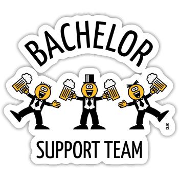 Équipe de soutien Bachelor (Caricature / Danse / B) - Sticker taille S (10 x 10 cm) - blanc mat - Devant
