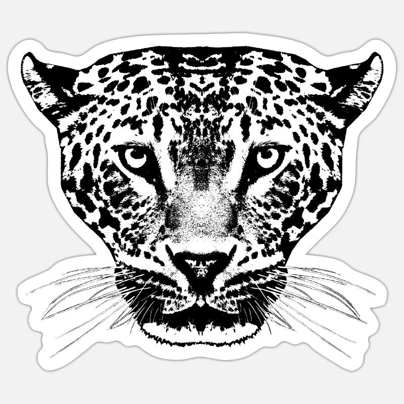 Leopard / Head Sticker size S (10 x 10 cm)