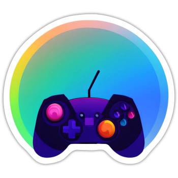 Gamer Gamer Contrôleur de jeu vidéo Gaming Gaming - Sticker taille S (10 x 10 cm) - blanc mat - Devant