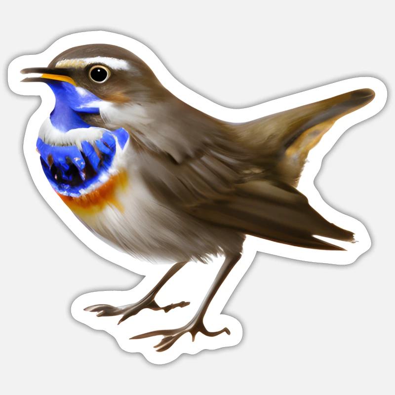 Bluethroat Bird - Sticker size S (10 x 10 cm) - white matte
