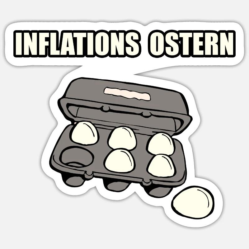 INFLATIONS OSTERN - Sticker Größe S (10 x 10 cm) - Mattweiß
