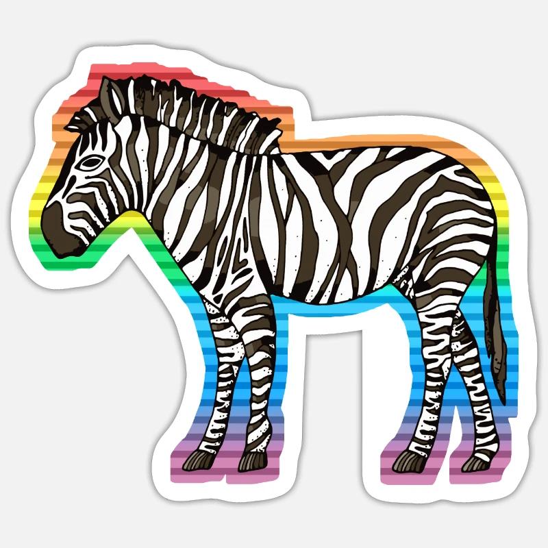 Zebra - Sticker size S (10 x 10 cm) - white matte