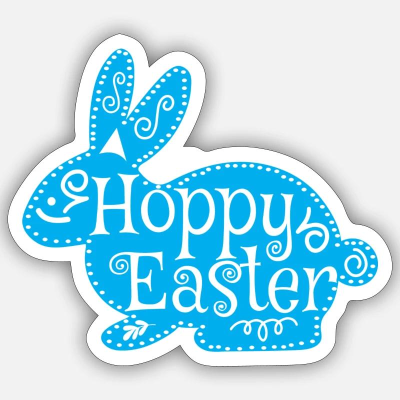 Hoppy Easter Happy Easter - Sticker size S (10 x 10 cm) - white matte
