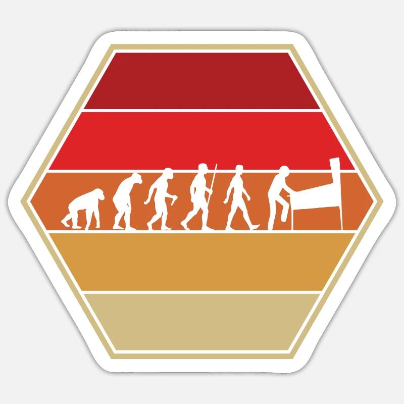 Flipperautomat Evolution Pinball Entwicklung - Sticker Größe S (10 x 10 cm) - Mattweiß
