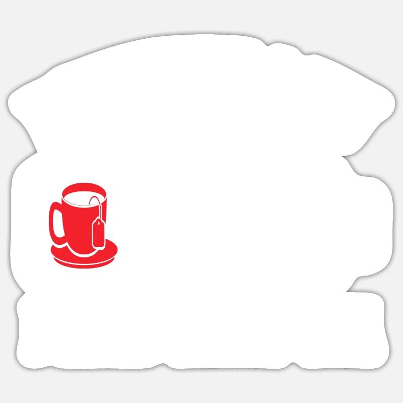 Ich brauche mehr Tee - Sticker Größe S (10 x 10 cm) - Mattweiß