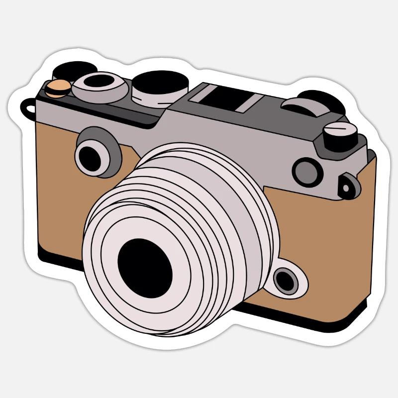 Caméra - Sticker taille S (10 x 10 cm) - blanc mat